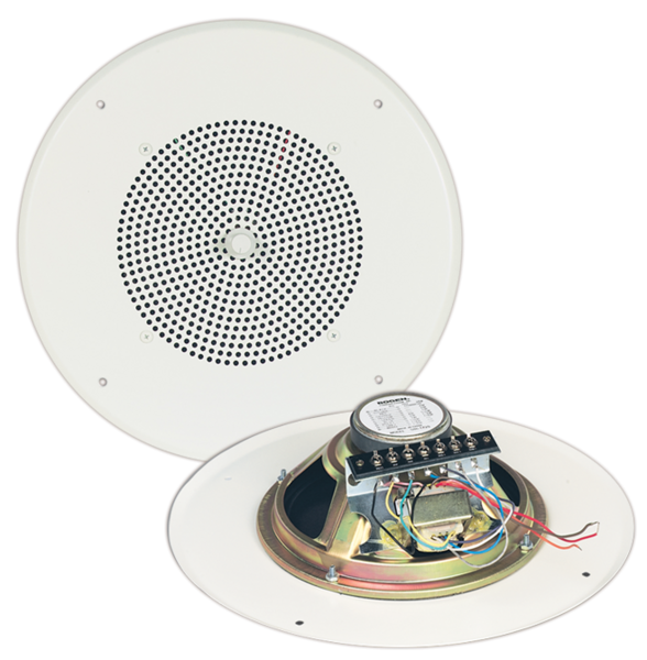 8" SPEAKER 70V , W/BRIGHT WHITE GRILLE, VOLUME CONTROL WITH KNOB (VK)