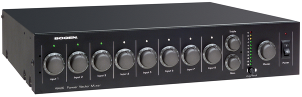 POWER VECTOR MIXER/PRE-AMPLIFIER WITH 8 MODULE INPUT BAYS AND UP TO 4 PRIORITY LEVELS