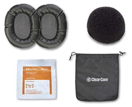 HEADSET SANITIZATION PACKAGE FOR CC-220 INC. 2 EAR PADS, MIC POP SHIELD, 10 WIPES & HS BAG