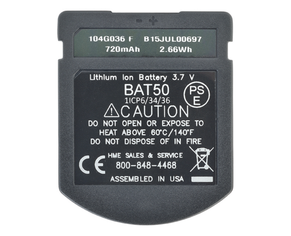 BAT50 BELT PACK BATTERY:  BATTERY, LI-ION RECHARGEABLE, FOR BP410, WH410, WH220, WH301