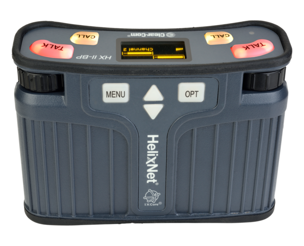 HELIXNET DIGITAL TWO-CHANNEL DUAL LISTEN MONAURAL BELTPACK WITH A HIGH-CONTRAST OLED DISPLAY