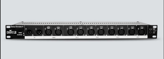 UNIVERSAL, OPTICAL DMX SPLITTER PROVIDES 4 OUTPUTS FROM A SINGLE INPUT