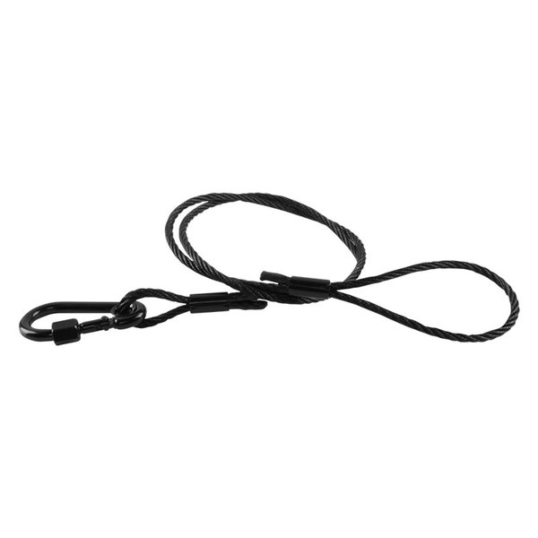 35" SAFETY CABLE, STEEL BLACK AIRCRAFT CABLE, SAFE WORKING LOAD IS 75 KG OR 165 POUNDS