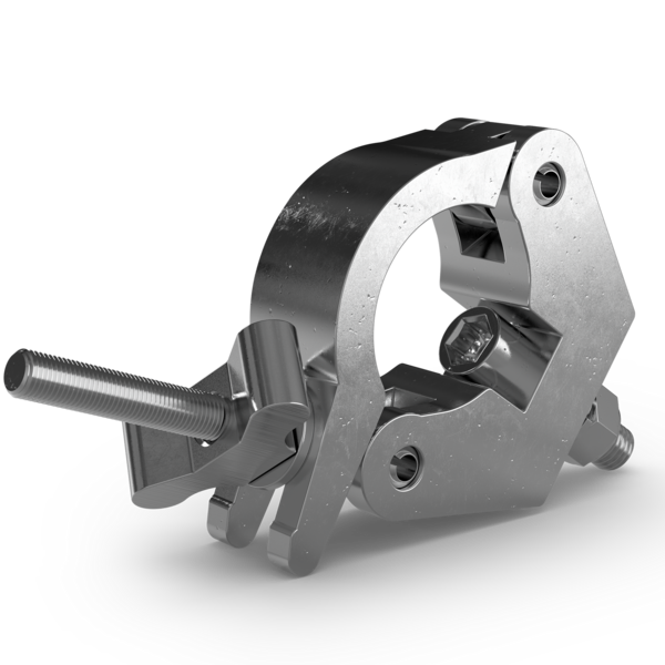 NARROW HALF-COUPLER, FITS 2" TRUSS, NATURAL ALUMINUM CLEAR ANODIZED