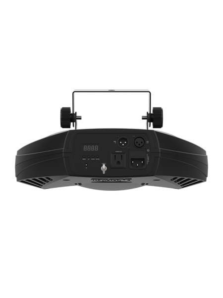 LED DERBY EFFECT LIGHT SPREADS MULTICOLORED, CHASING BEAMS THROUGHOUT THE ROOM