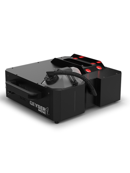 PYROTECHNIC-LIKE EFFECTS, MOTORIZED NOZZLE, TWO ZONE PENTA-COLOR (RGBA+UV) LEDS