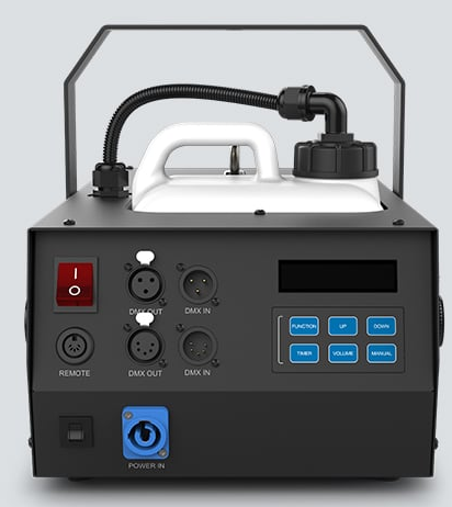 HIGH VOLUME FOG MACHINE THAT PRODUCES A THICK PLUME ON DEMAND.