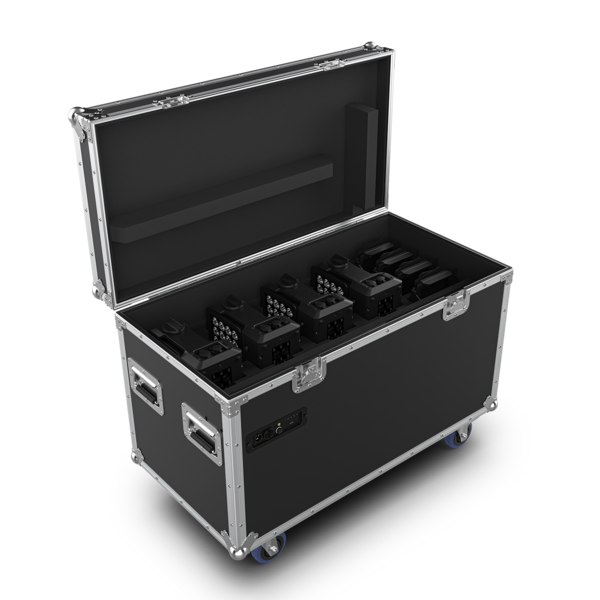 WELL PANEL X: 4-PACK KIT OF BATTERY OPERATED BLACK IP65-RATED PANEL FIXTURES WITH CHARGE CASE