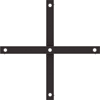 CEILING MOUNTED QUAD DISPLAY SYSTEM FOR 37" TO 55" MONITORS, INCLUDES A UNIVERSAL MOUNTING INTERFACE