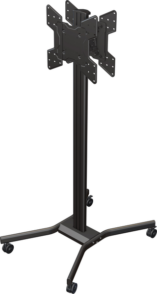 MOBILE BACK-TO-BACK DISPLAY CART WITH HEIGHT AND TILT ADJUSTMENT FOR 32" TO 55" LED, LCD, OR PLASMA