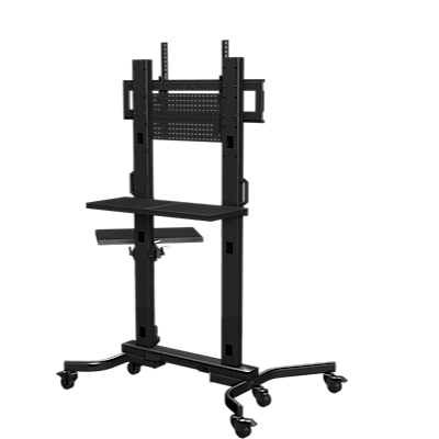 HEAVY DUTY MOBILE CART WITH SINGLE SIDE SHELF, FRONT/BACK SHELF, BACK PANEL AND COVER FOR DISPLAYS F