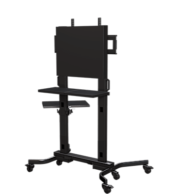 HEAVY DUTY MOBILE CART WITH SINGLE SIDE SHELF, FRONT/BACK SHELF, BACK PANEL AND COVER FOR DISPLAYS F