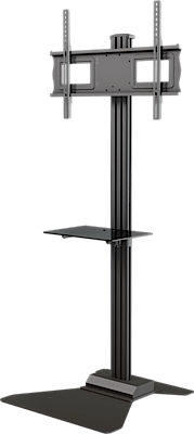 FLOOR STAND WITH METAL SHELF FOR 37" TO 70" DISPLAYS