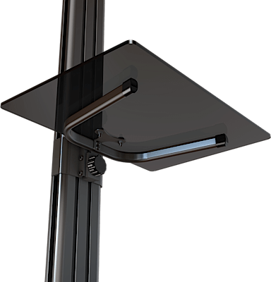 FLOOR STAND WITH METAL SHELF FOR 37" TO 70" DISPLAYS