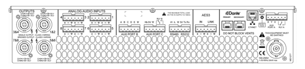 8 X 8 CHL AMP, 2500W/CHL (INSTALL SERIES - NO FRONT PANEL CONTROL)