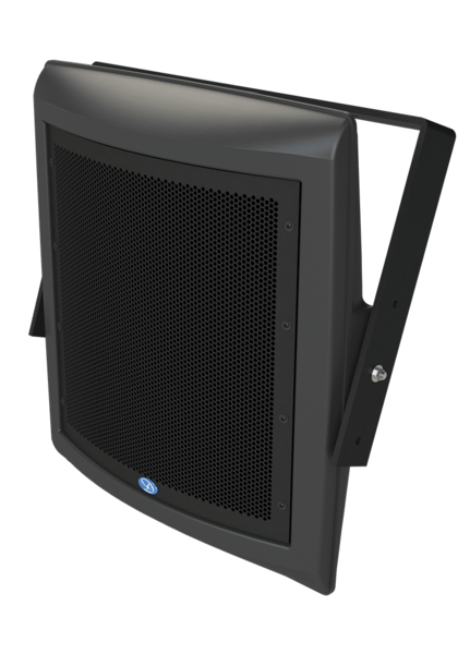 90° CONICAL OUTDOOR SPEAKER W/ U-BRACKET, 1 X 12" COAXIAL DRIVER, BLACK