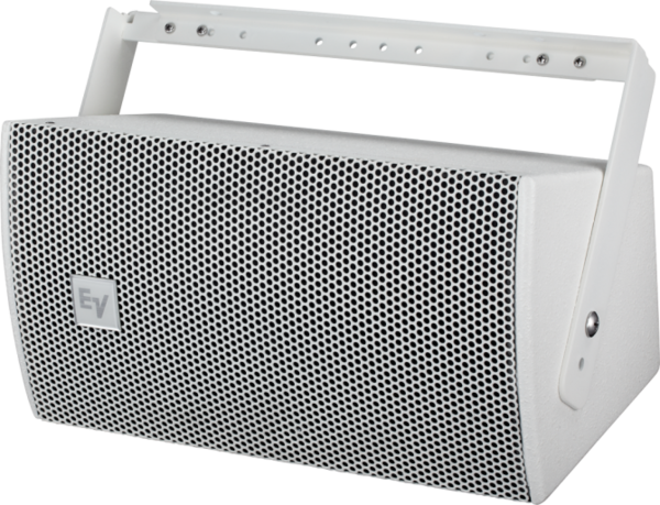 ULTRACOMPACT SINGLE 6.5IN TWO-WAY SPEAKER, WHITE ASYMMETRICAL ENCLOSURE (UNDER-BALCONY & STAGE-LIP)
