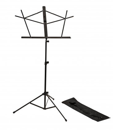 ROK-IT FOLDING SHEET MUSIC STAND WITH DETACHABLE BOOKPLATE, THE LEG ASSEMBLY SECURES INTO PLACE WITH