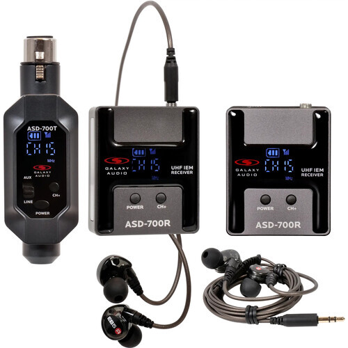 DIGITAL UHF IEM SYSTEM WITH TWO RECEIVERS AND ONE TRANSMITTER