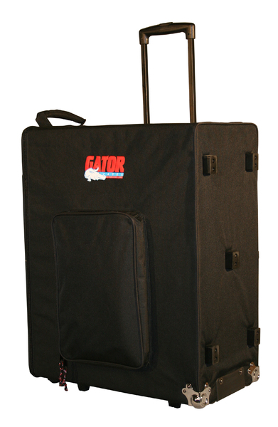 WOODEN CASE & STAND W/ WHEELS & TOW HANDLE FOR 2X12 COMBO AMPS