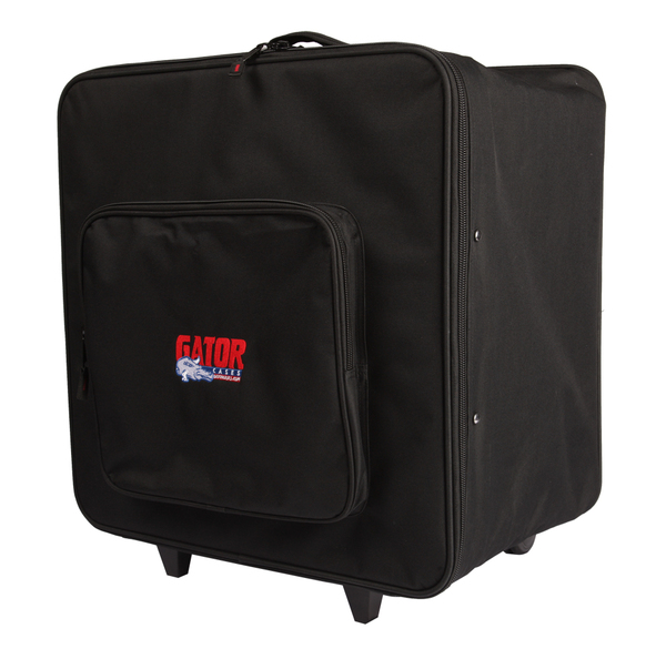PAR CAN LIGHT CASE W/ TOW HANDLE, WHEELS, & REMOVABLE HOOK & LOOP DIVIDERS; HOLDS 4 PAR 64 LED'S
