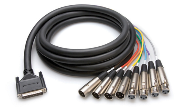 AES/EBU SNAKE, DB25 TO 4 X XLR3M AND 4 X XLR3F, 5 M