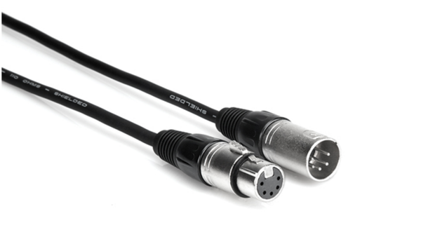 DMX512 CABLE, XLR5M TO XLR5F, 50 FT