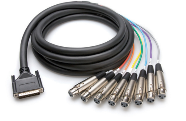 BALANCED SNAKE, 8X XLR3F TO MALE DB25, 3M , 9.9'