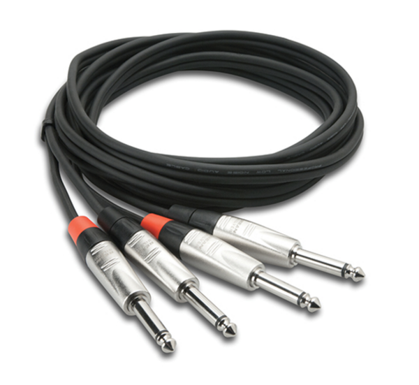PRO STEREO INTERCONNECT, DUAL REAN 1/4 IN TS TO SAME, 20 FT