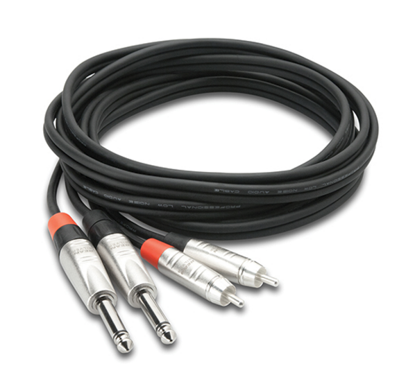 PRO STEREO INTERCONNECT, DUAL REAN 1/4 IN TS TO RCA, 10 FT