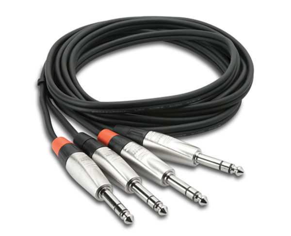 PRO STEREO INTERCONNECT, DUAL REAN 1/4 IN TRS TO SAME, 5 FT