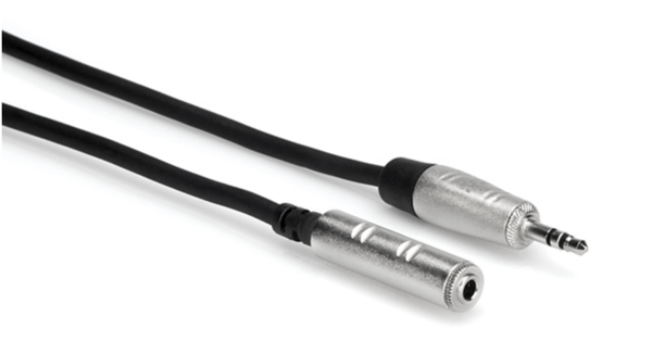 PRO HEADPHONE EXTENSION CABLE, REAN 3.5 MM TRS TO 3.5 MM TRS, 10 FT