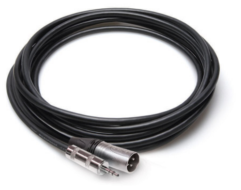 CAMCORDER MICROPHONE CABLE, HOSA 3.5 MM TRS TO NEUTRIK XLR3M, 25 FT