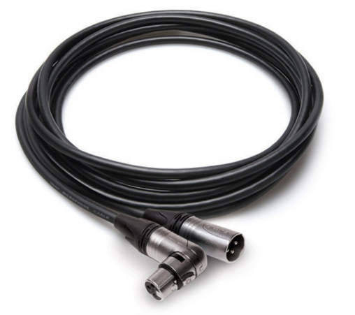 CAMCORDER MICROPHONE CABLE, NEUTRIK RIGHT-ANGLE XLR3F TO XLR3M, 25 FT