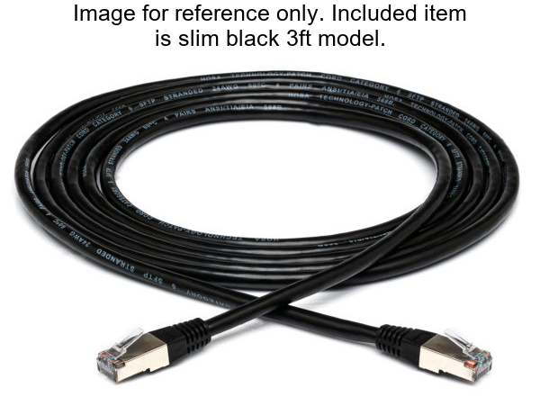 3FT SLIM CAT 6 CABLE, 8P8C TO SAME, BLACK, 10 PACK