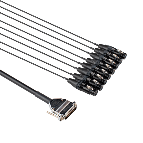 EDGE 8-CHANNEL ANALOG SNAKE DB25 TO XLR3F, 4M