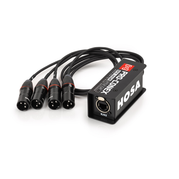 HOSA PRO-CONEX LITTLE CAT BREAKOUT SNAKE, RJ45 TO 4 X XLR M