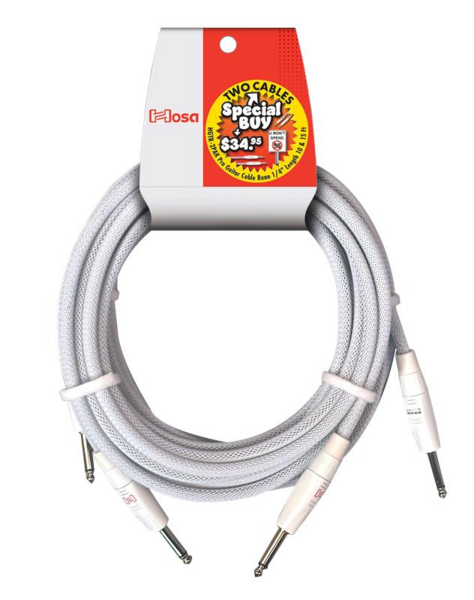 PRO GUITAR CABLE 2 PACK SUPER BUNDLE, REAN STRAIGHT TO SAME