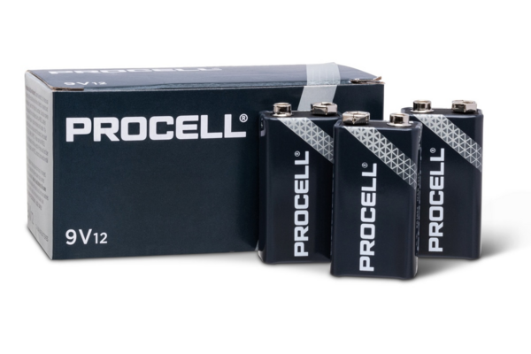 DURACELL PROCELL BATTERIES, 9V, 12 PC