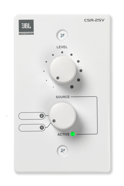 WALL CONTROLLER WITH 2-POSITION SOURCE SELECTOR AND VOLUME CONTROL; US VERSION (WHITE)