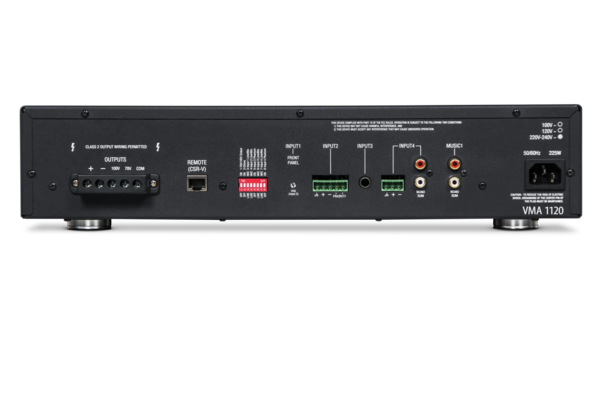 VMA 1120: (5) INPUT CHANNEL X (1) 120W OUTPUT CHANNEL MIXER/AMPLIFIER, 100V, 70V OR 4OHM / 8OHM
