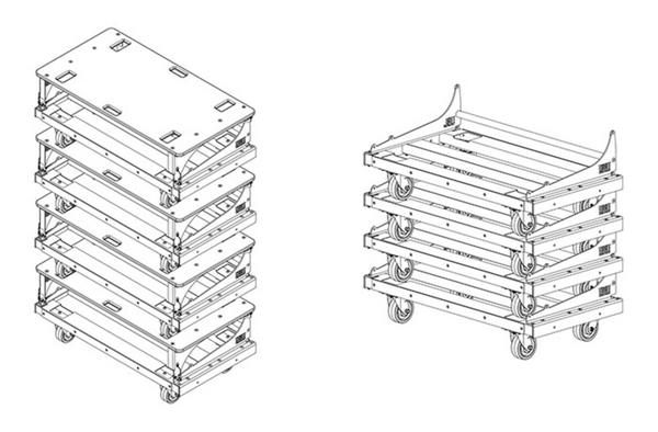 VERTICAL TRANSPORT CART FOR THE 4 VTX A12 ENCLOSURES