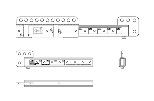 VTX V20 ARRAY FRAME EXTENSION BAR FOR USE WITH VTX-V20-AF, FRONT- OR REAR-MOUNTED. SINGLE (CENTRAL)