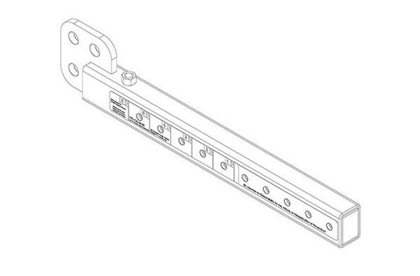 VTX V25 ARRAY FRAME EXTENSION BAR FOR USE WITH VTX-V25-AF, FRONT- OR REAR-MOUNTED. SINGLE (CENTRAL)