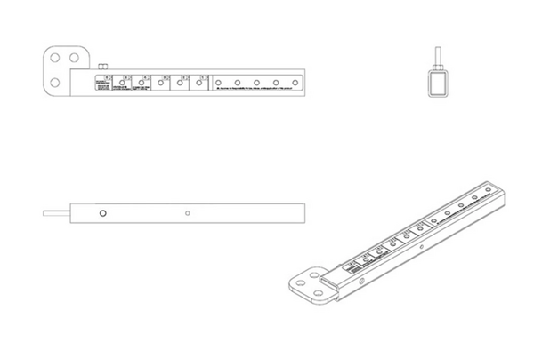 VTX V25 ARRAY FRAME EXTENSION BAR FOR USE WITH VTX-V25-AF, FRONT- OR REAR-MOUNTED. SINGLE (CENTRAL)