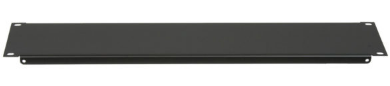 1RU BLANK RACK PANEL 18-GAUGE FLANGED STEEL, BLACK