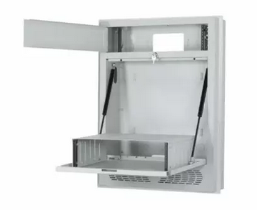 TILTOUT WALL RACK W/DAMPERS, 3U + 3U, 20"D, RECESSED