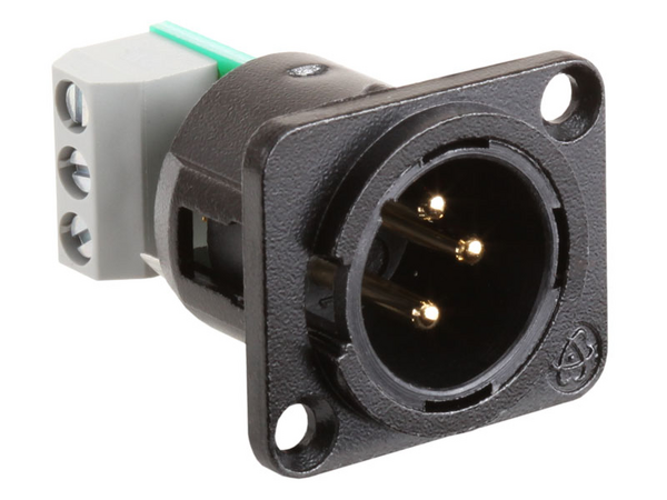 XLR 3-PIN MALE JACK - TERMINAL BLOCK CONNECTIONS