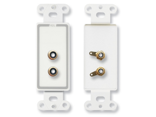 DUAL PHONO JACKS ON D PLATE - SOLDER TYPE