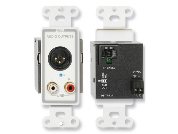 ACTIVE THREE-PAIR RECEIVER - TWISTED PAIR FORMAT-A - XLR AND STEREO PHONO OUTPUTS (CUSTOM LABELED)